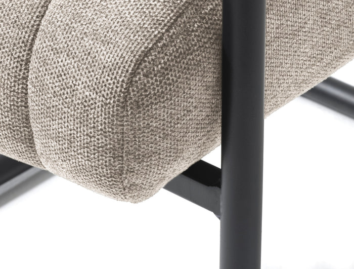 Giga Living - Eetkamerstoel Stof Zandkleur - Trout - Set van 2