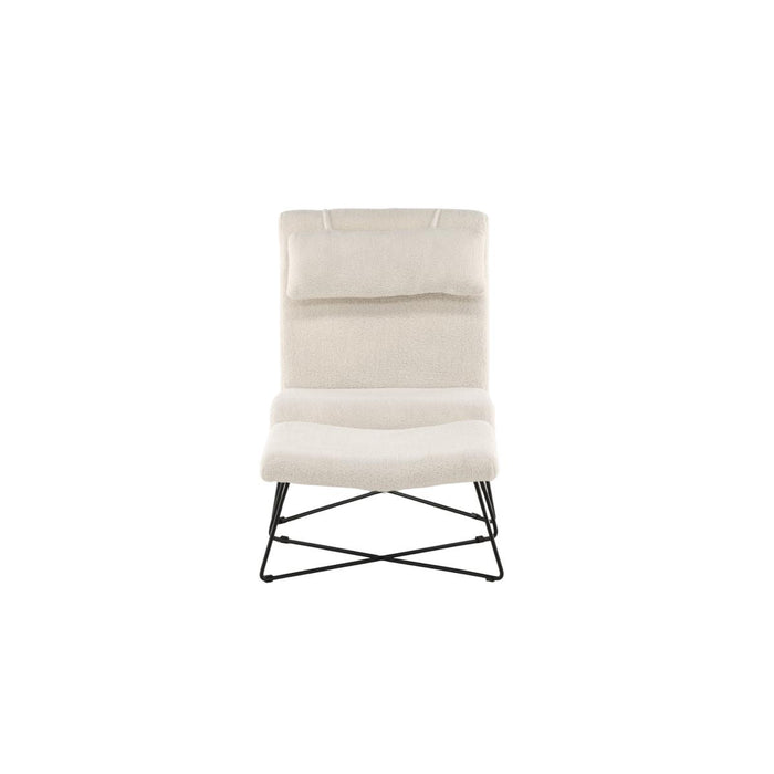 Svea - Limo fauteuil met voetenbank - boucle - wit