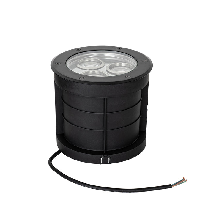 QAZQA Moderne grondspot zwart 3-lichts IP65 - Tribus