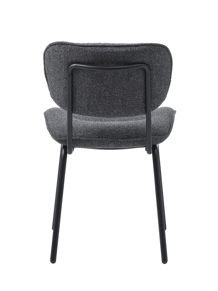 Giga Living - Eetkamerstoel Zonder Armleuning - Donkergrijs Stof - Buffalo - Set van 2