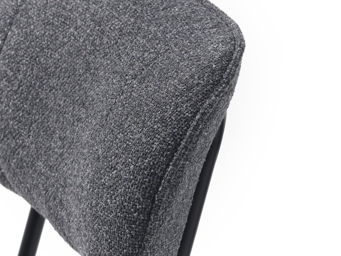 Giga Living - Eetkamerstoel Zonder Armleuning - Donkergrijs Stof - Buffalo - Set van 2