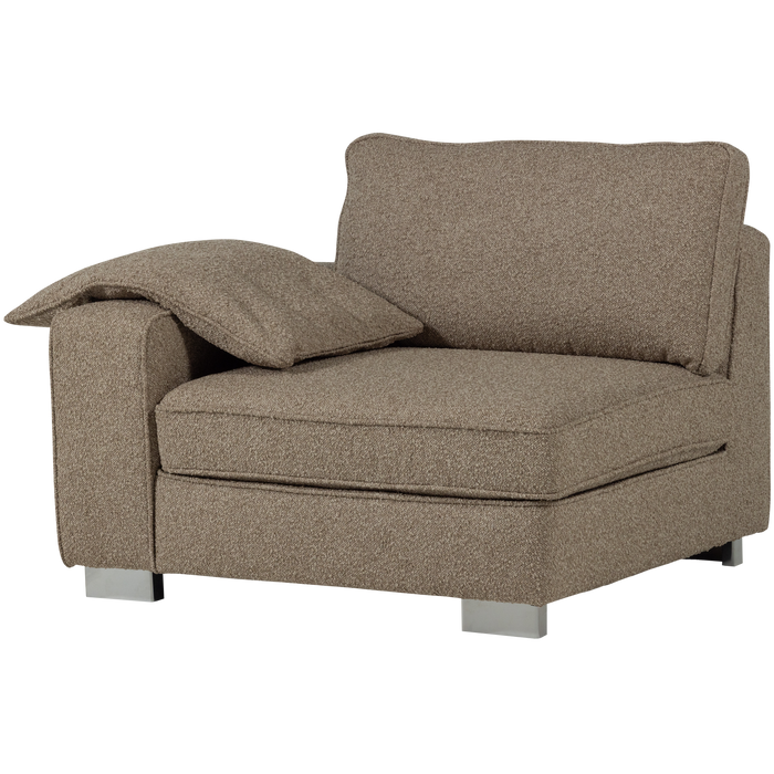 vtwonen Lazy 1-Zits Element met arm links - Bouclé - Zand