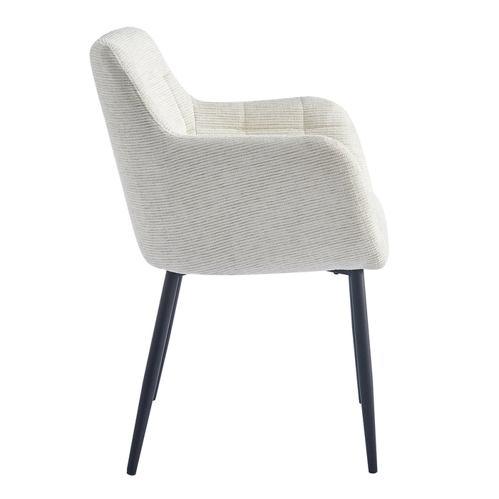 Livingfurn - Eetkamerstoel Stof Zand - Bronco - Set van 2