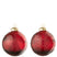 J-Line kerstbal Bal - glas - rood - 2 stuks