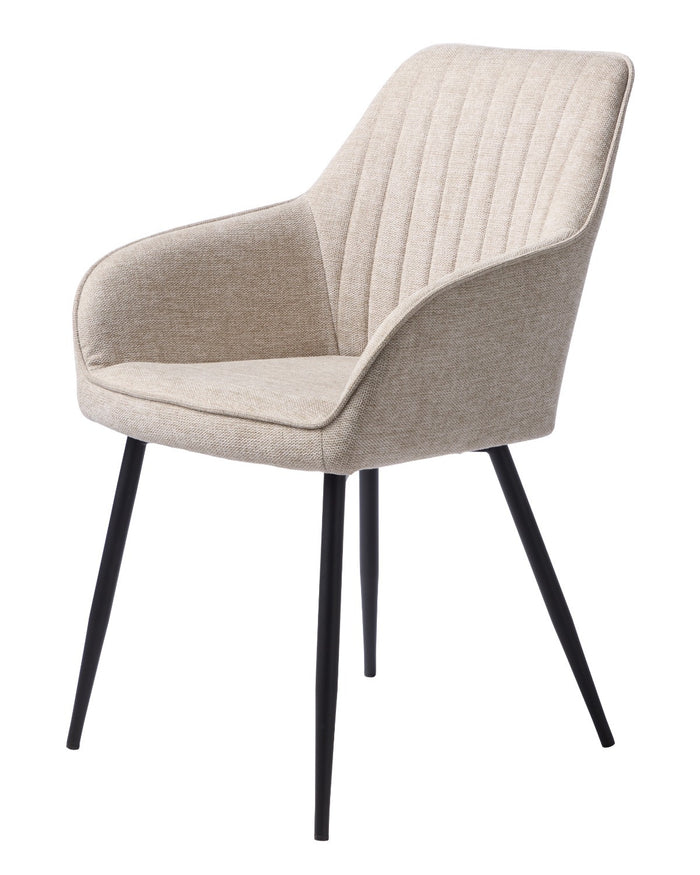 Giga Living - Eetkamerstoel Zandkleur - Nolan Stribe - Set van 2