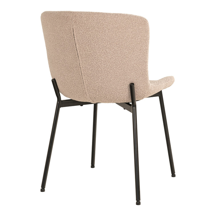 House Nordic - Eetkamerstoel Maceda Bouclé Beige - Set van 2