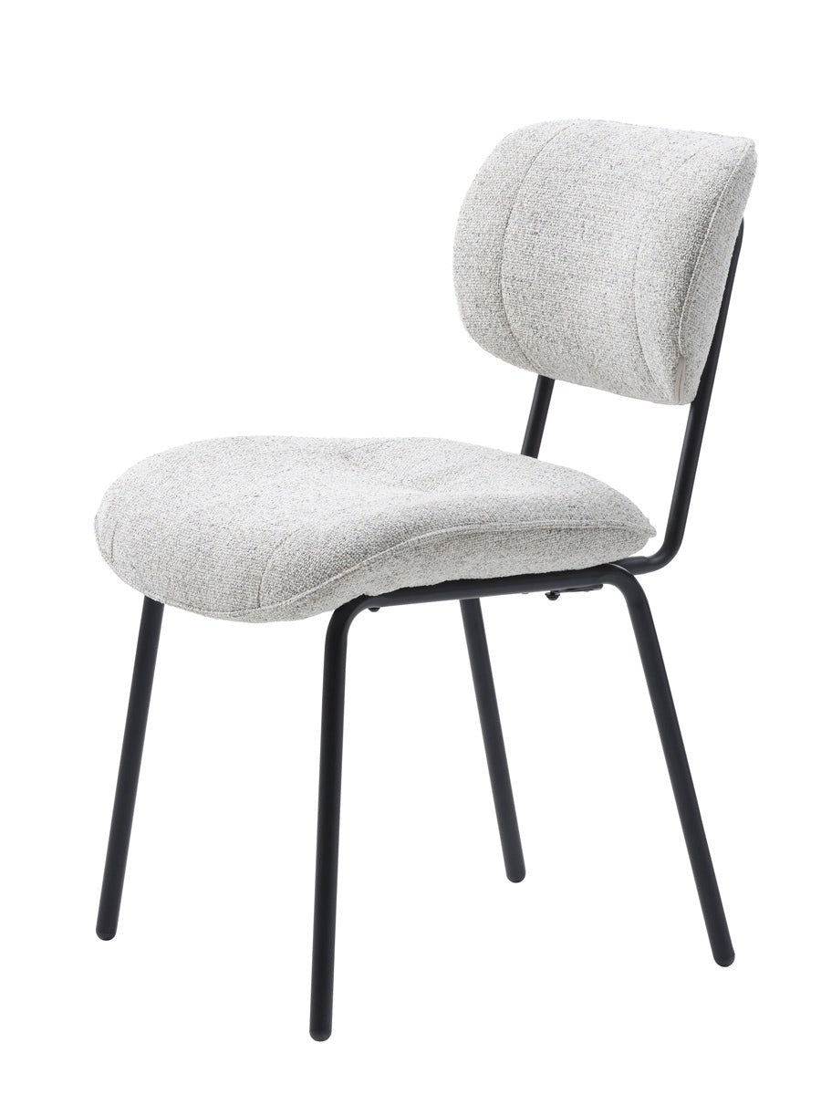 Giga Living - Eetkamerstoel Zonder Armleuning - Off White Stof - Buffalo - Set van 2