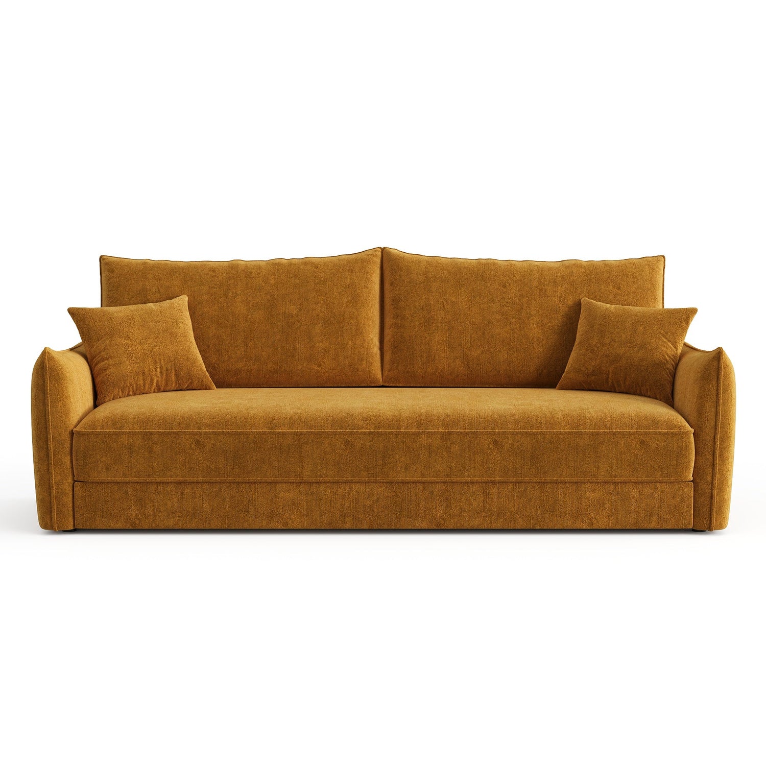 3-zits fluwelen slaapbank met mosterdtextuur 213cm