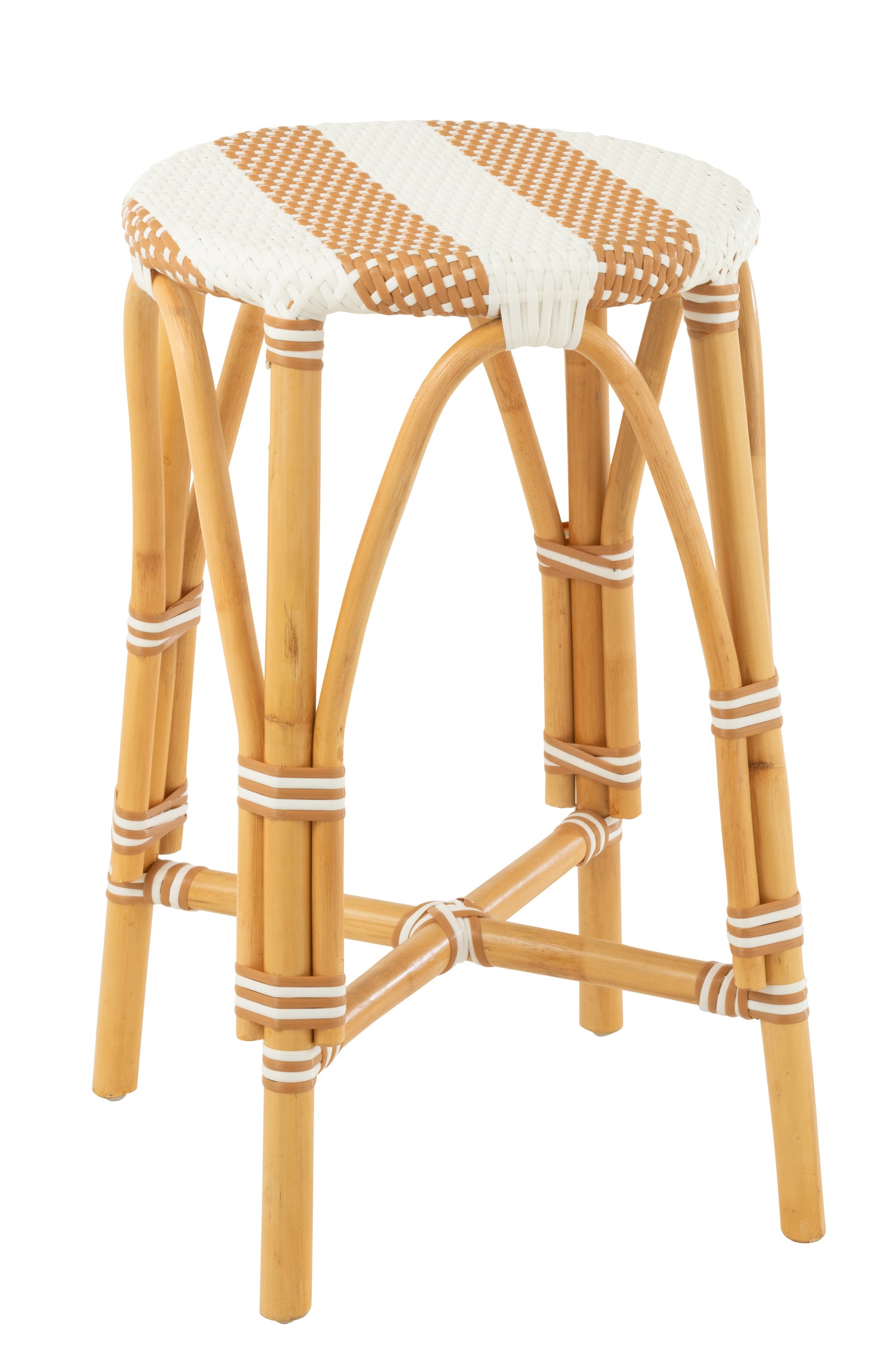 J-Line barkruk Live - rotan|kunststof - naturel|wit