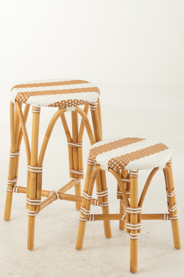 J-Line barkruk Live - rotan|kunststof - naturel|wit