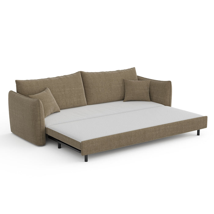 3-zits slaapbank in taupe weave 213cm