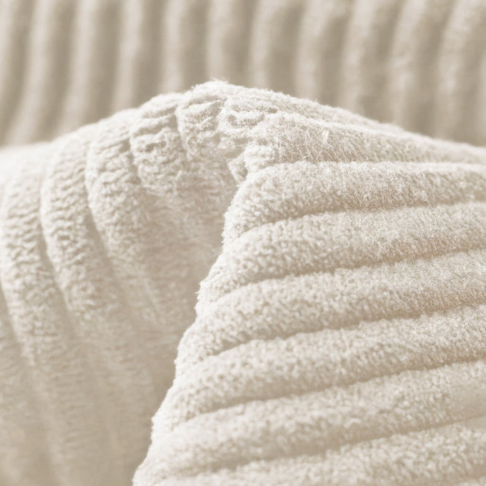 3-zits crèmekleurige ribfluwelen slaapbank 180cm