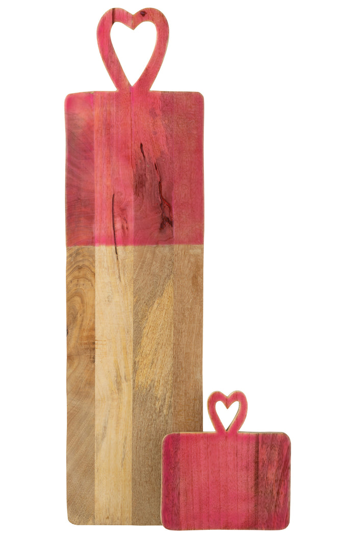 J-Line Dienblad Lang Mango Hout Roze