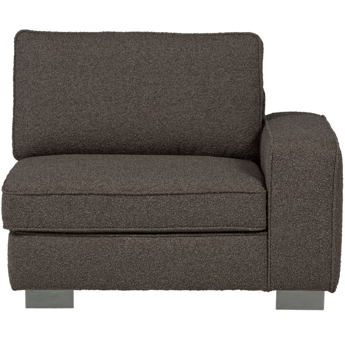 vtwonen Lazy 1-Zits Element met arm rechts - Bouclé - Antraciet