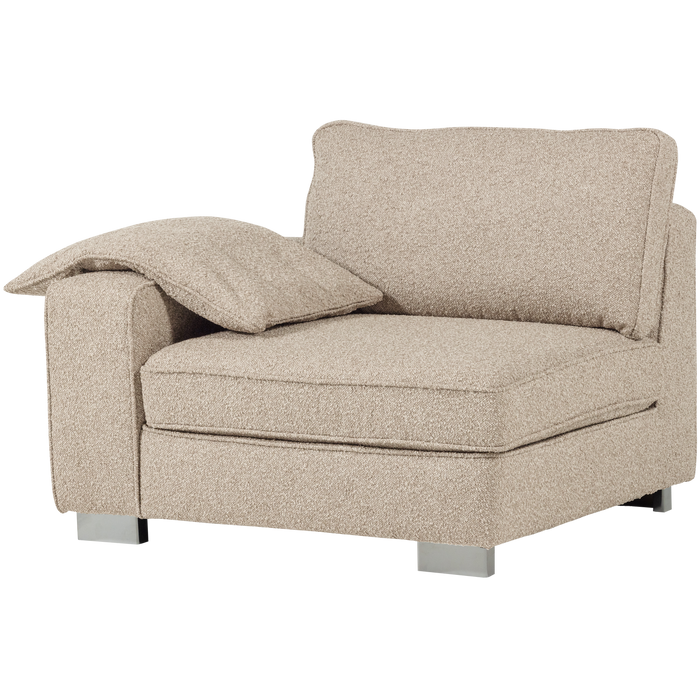 vtwonen Lazy 1-Zits Element met arm links - Bouclé - Naturel