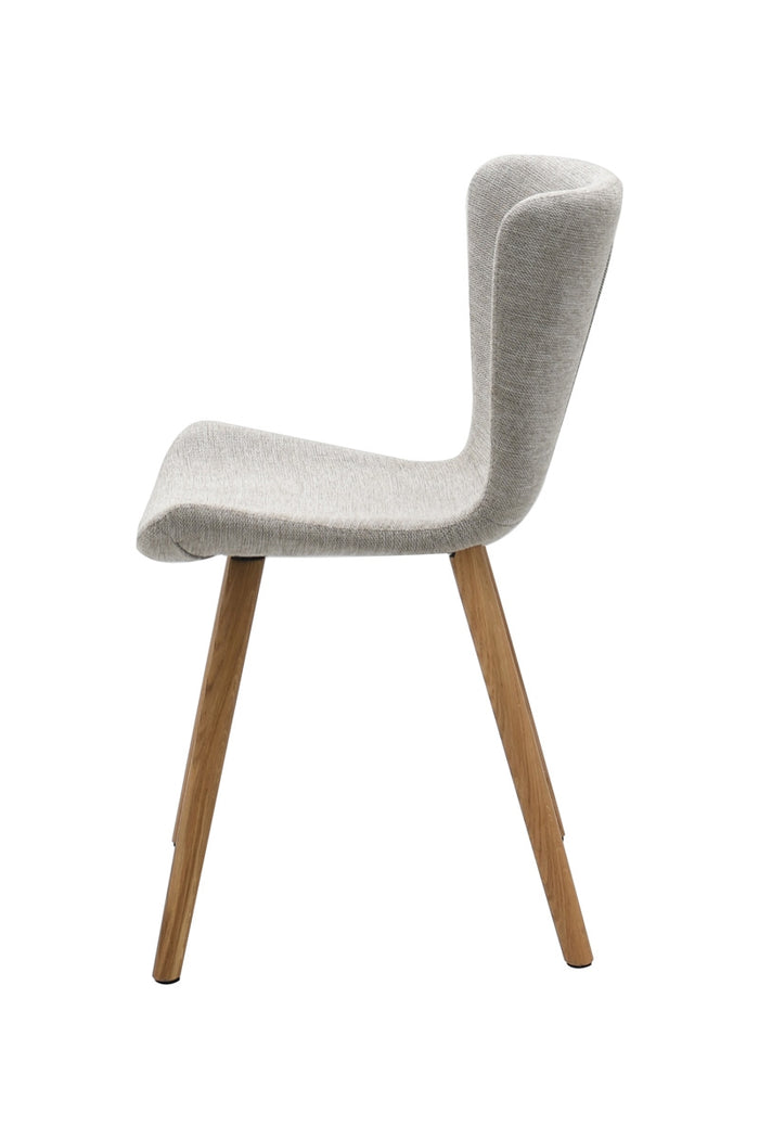 Giga Living - Eetkamerstoel Zandkleur Stof - Eikenhout - Teslin - Set van 2