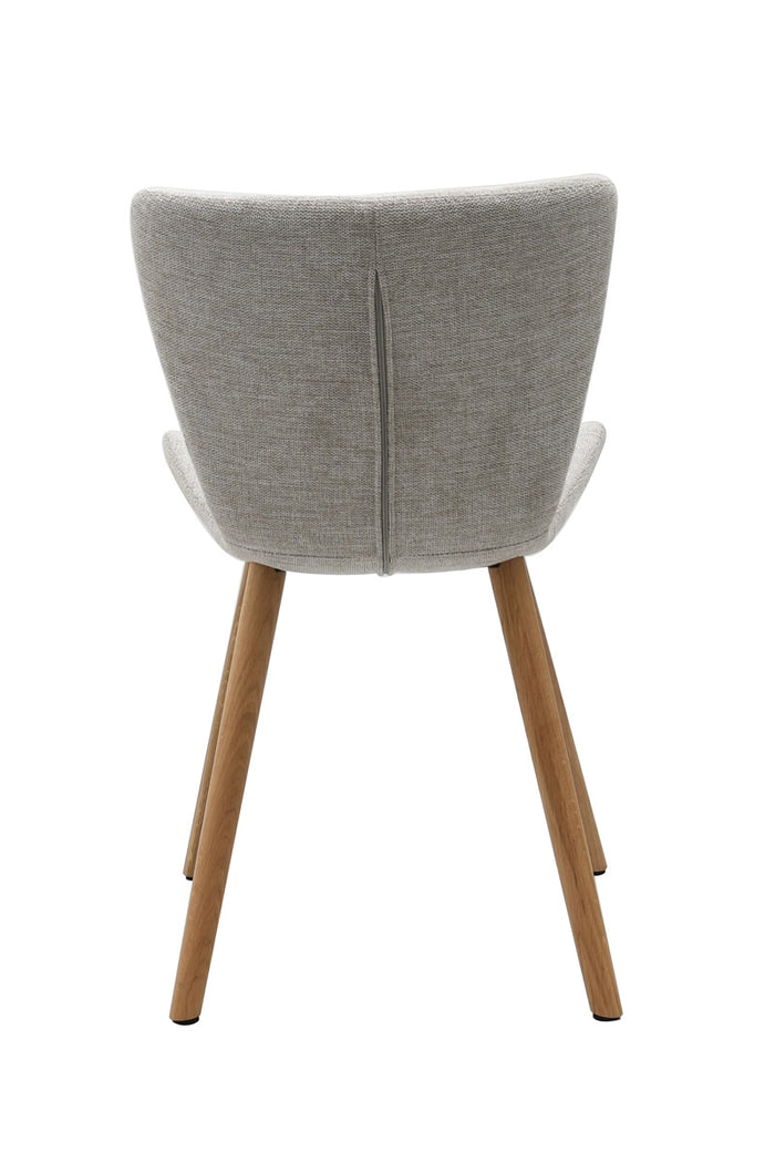 Giga Living - Eetkamerstoel Zandkleur Stof - Eikenhout - Teslin - Set van 2