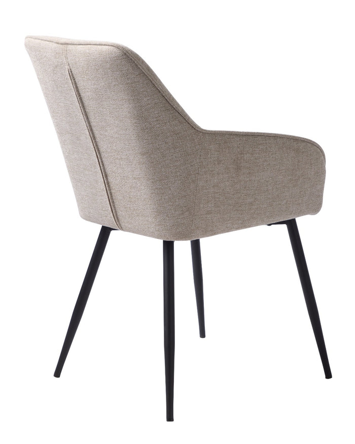 Giga Living - Eetkamerstoel Stof Zandkleur - Nolan - Set van 2