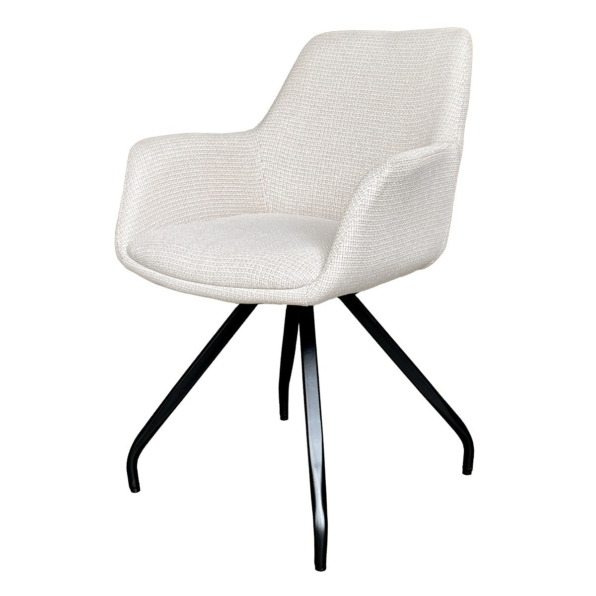 Livingfurn - Eetkamerstoel Stof Beige - Duke - Set van 2