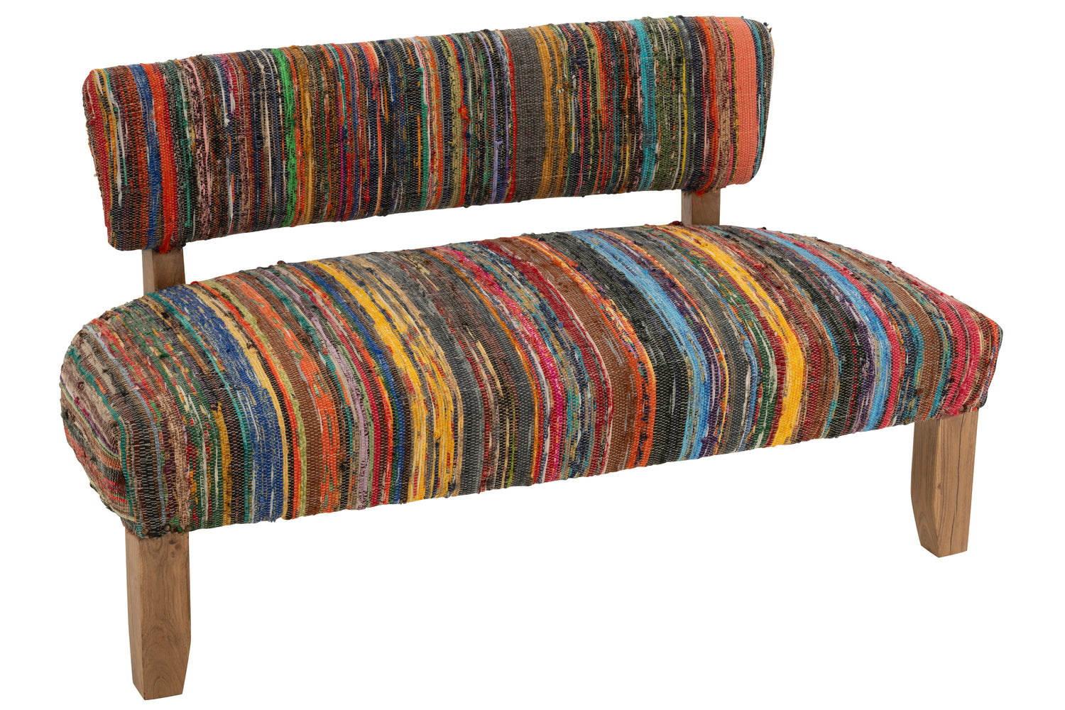 J-Line zetel 2P Chindi - hout|textiel - mix