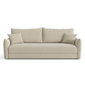3-zits slaapbank in beige geweven stof 213cm