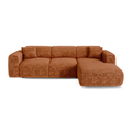 5-zits hoekbank in terracotta reliëffluweel