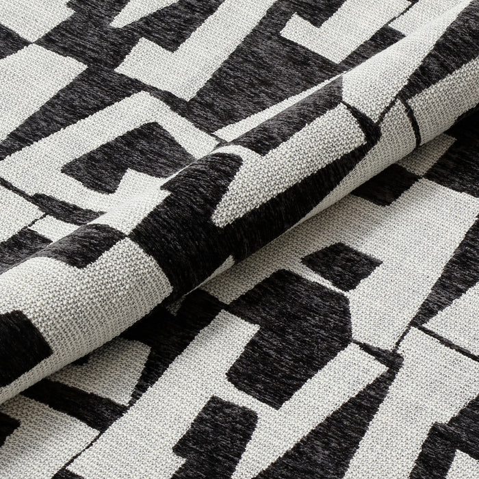 Draaifauteuil in structuurstof met donker antraciet patroon