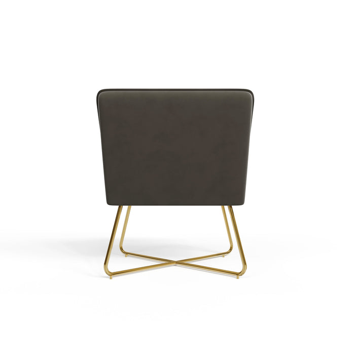 Taupe fluwelen fauteuil