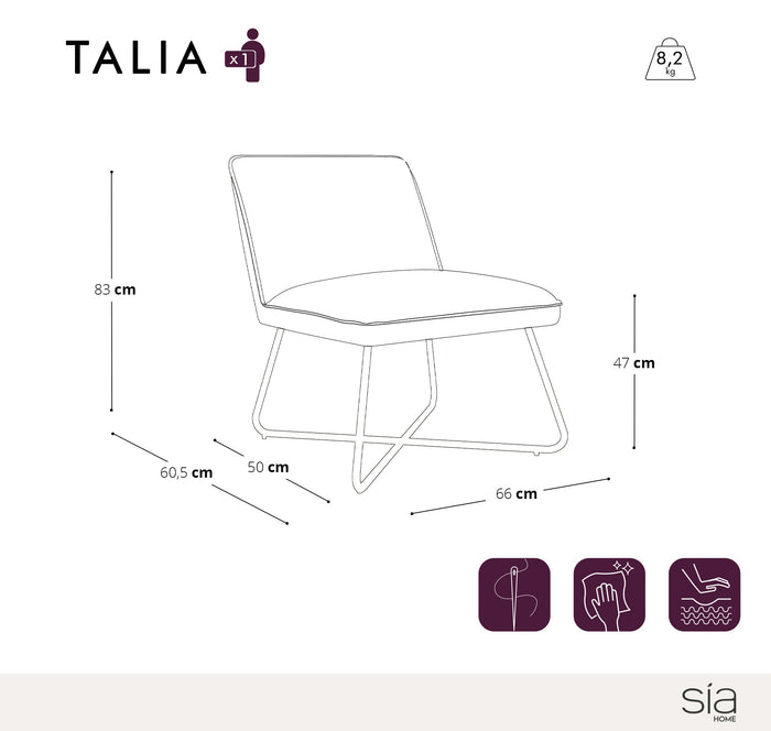 Taupe fluwelen fauteuil
