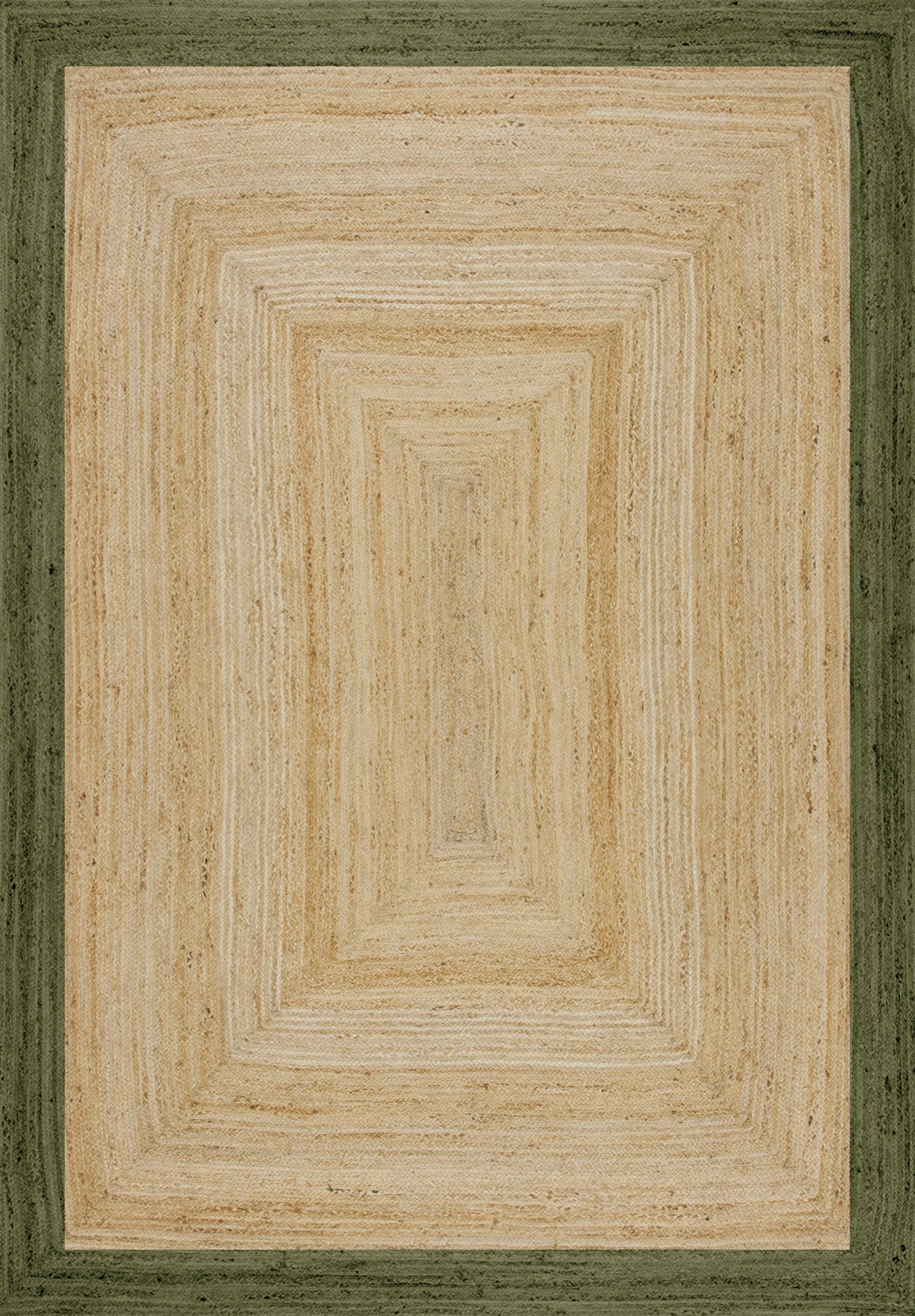 Mrcarpet Jute vloerkleed Rechthoek naturel|Groen 140x200cm