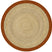 Mrcarpet Rond jute vloerkleed naturel|roest|bruin met rand 120cm