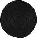 Mrcarpet Rond jute vloerkleed Zwart|Antraciet 160cm