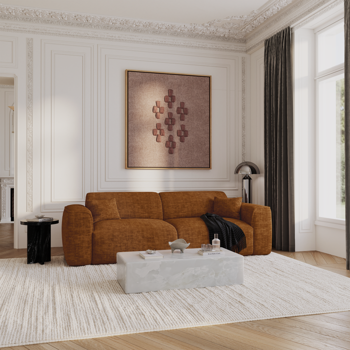 4-zits slaapbank in bruin, gestructureerd fluweel