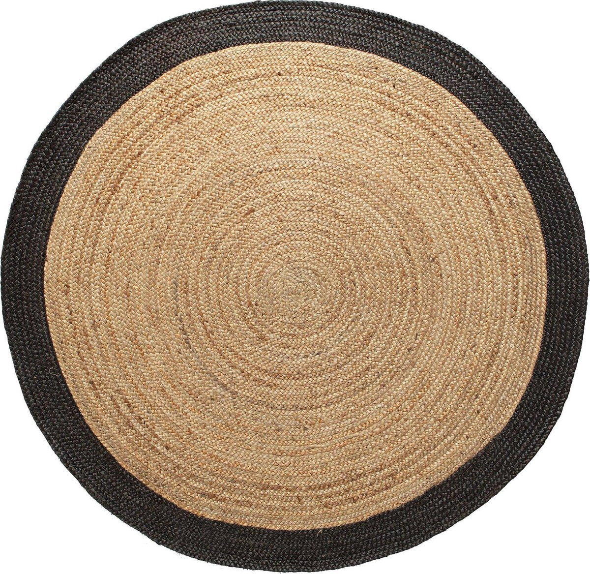 Mrcarpet Rond jute vloerkleed Naturel|antraciet 160cm