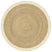 Mrcarpet Rond jute vloerkleed naturel|wit met rand 240cm