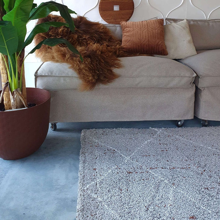 Mrcarpet Berber Vloerkleed Lines Grijs|Creme 160x230cm