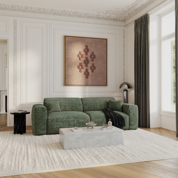 4-zits slaapbank in smaragdgroen reliëffluweel