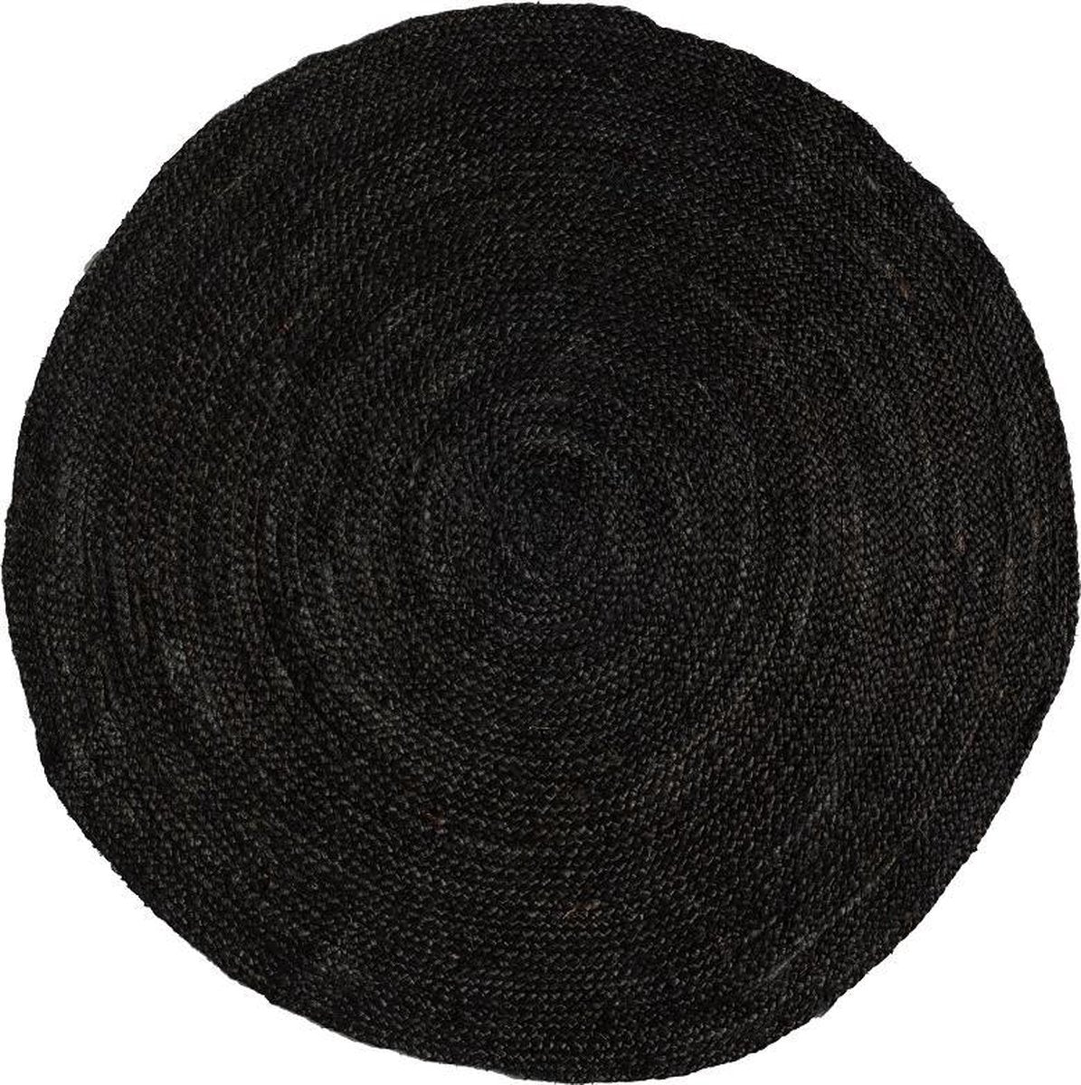 Mrcarpet Rond jute vloerkleed Zwart|Antraciet 120cm