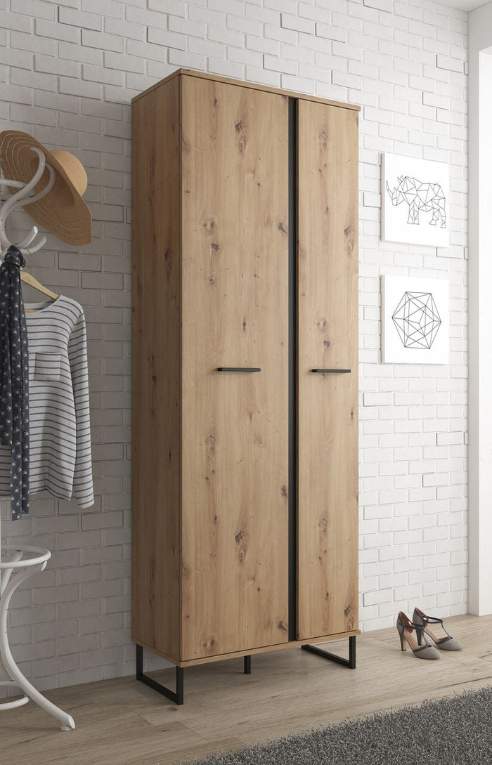 Meubella - Halkast Saturn - Eiken - Zwart - 71 cm