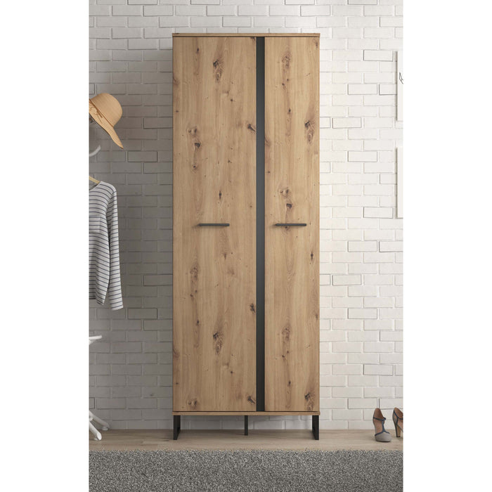 Meubella - Halkast Saturn - Eiken - Zwart - 71 cm