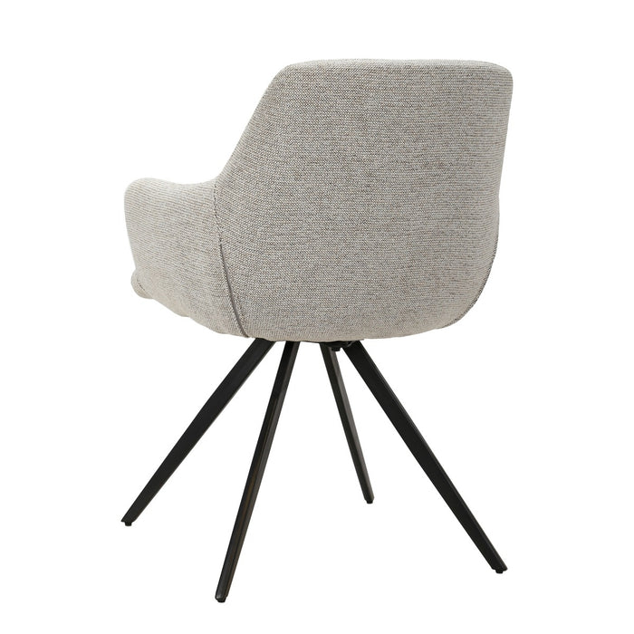 Livingfurn - Eetkamerstoel Stof Beige - Doreen - Set van 2