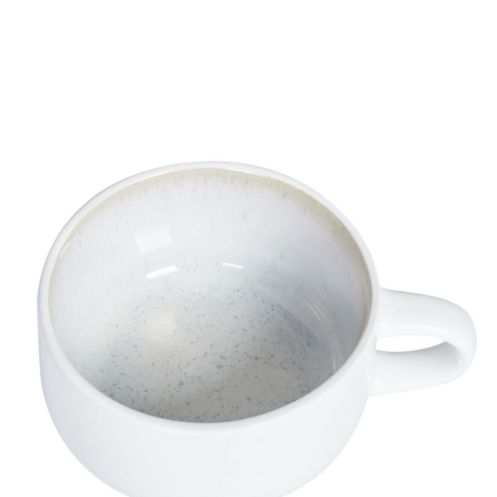 Beliani - SESAME - Kop en schotel set van 8 - Off-white - Steengoed