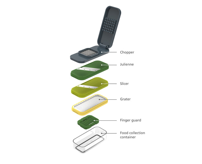Joseph Joseph - Multi-Prep Compact Mandoline met Opvangbak 6-Delig
