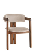 Giga Meubel - Eetkamerstoel Walnoot - Beige|Velvet - Cozy