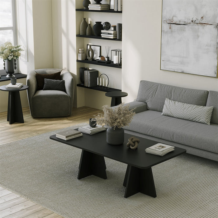 Giga Meubel - Salontafel Zwart Hout - 120x60x40cm - Mushroom