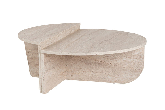 Giga Meubel - Salontafel Travertin Melamine - 90x90x35cm - Orion