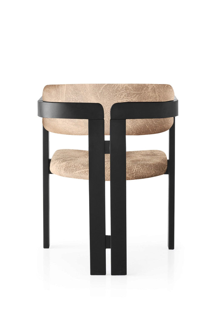 Giga Meubel - Eetkamerstoel Zwart - Taupe|Stof - Cozy