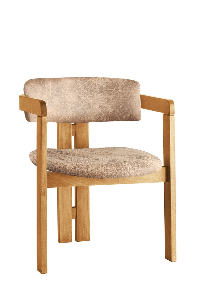 Giga Meubel - Eetkamerstoel Naturel - Taupe|Stof - Cozy