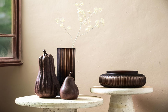 PTMD Julija Brown Ceramic Pumpkin Shaped Statue High