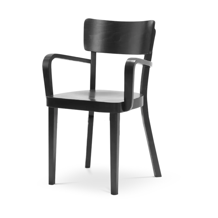 Fameg Faye Houten Eetkamerstoel Zwart - Met Armleuning